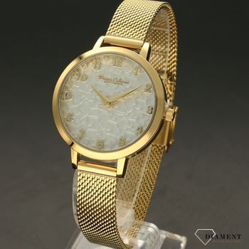 Zegarek damski BRUNO CALVANI BC2532 złoty ozdobna tarcza. Zegarek damski Bruno Calvani w złotej kolorystyce. Zegarek damski z białą tarczą. Świetny dodatek w postaci zegarka. Idealny pomysł na prezent (3).jpg